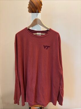 VT Logo Long Sleeve Tee - Brick Red Men's Shirt
